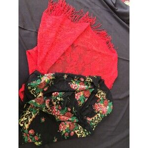 Vintage Bundle Lace  And Floral Shawl